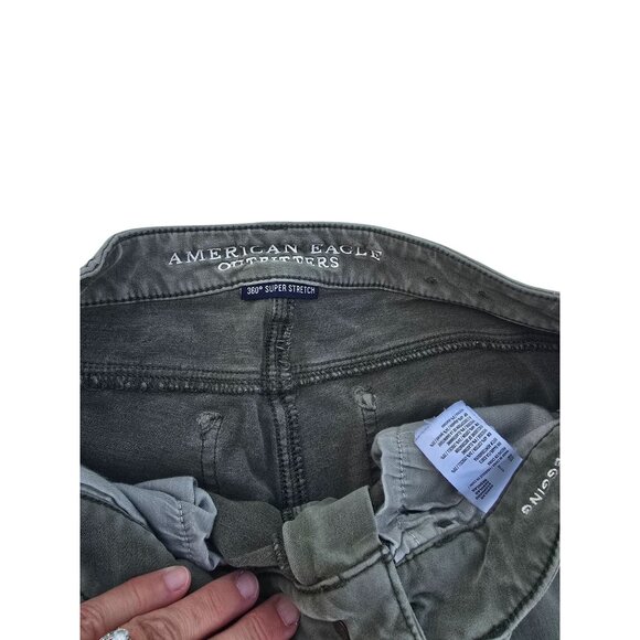 American Eagle Outfitters Womens Green 360 Super Stretch Jeans Size 4 Regular Sl - Picture 3 of 6